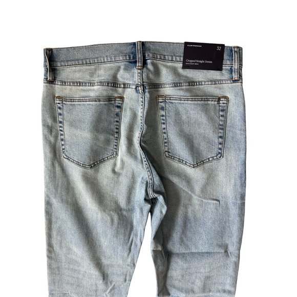 CLUB MONACO Mens Cropped Straight Denim Jeans Sz 32 NEW - Picture 7 of 7